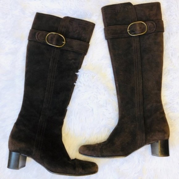 Cole Haan Shoes - cole haan Heeled Boots Oriana Suede Chocolate 5.5